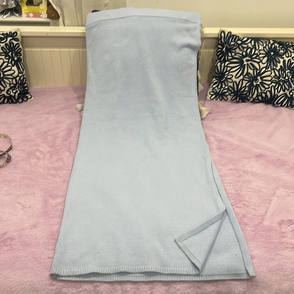SO NWT Women's knit light blue side slit Skirt size XXL - Picture 7 of 9